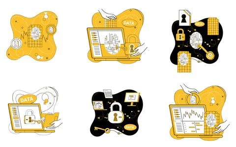 Work with data. Database management is backbone intricate web digital progres Stockillustratie