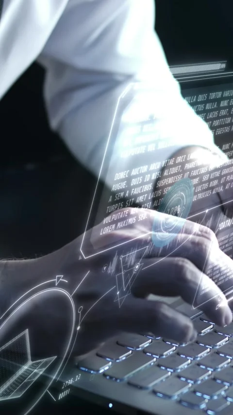 Work on data protection in the digital space. Stock Footage 270507886