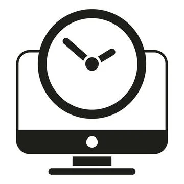 Work data time icon simple vector. Computer data Stock Illustration