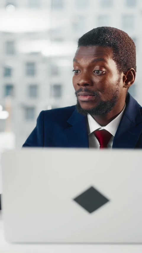 Work day in modern office or co-working space, portrait of happy male office Stock Footage 305674820
