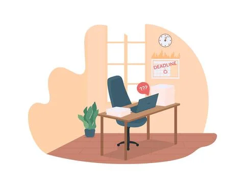 Work deadline 2D vector web banner, poster 스톡 일러스트