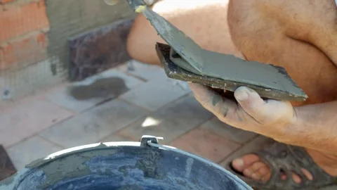 Work with decorative stone. ultra HD, 4K Stock Footage 79504819
