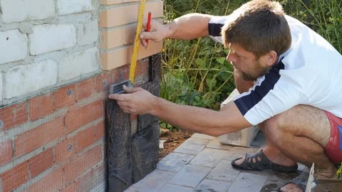 Work with decorative stone. ultra HD, 4K Stock Footage 79505471