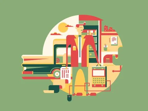Work design concept icon Stock Illustration