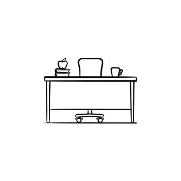 Work desk hand drawn sketch icon. 스톡 일러스트
