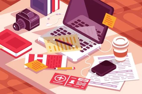 Work desk in office Illustrazione stock