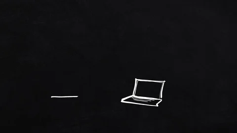 Work desk in the office, self-drawing lines Stock Footage 109202389