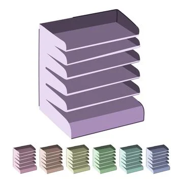 Work desk tray vector cartoon graphic Stock Illustration