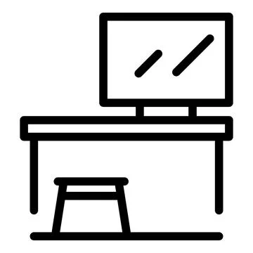 Work desktop icon outline vector. Computer video Illustrazione stock