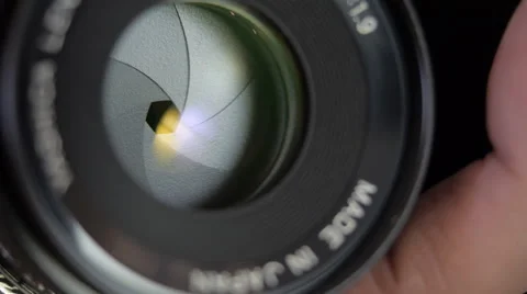 The work of the diaphragm iris lenses Stock Footage 40597645