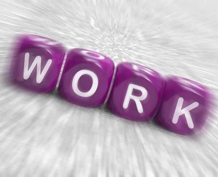 Work dice displays employed occupied and working 스톡 일러스트