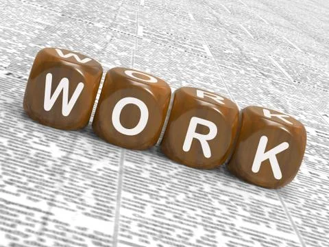 Work dice show employed occupied and working 스톡 일러스트