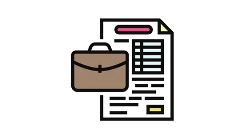Work document file color icon animation Stock Footage 326100348