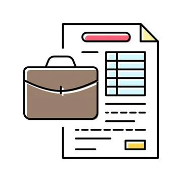 Work document file color icon vector illustration Illustrazione stock