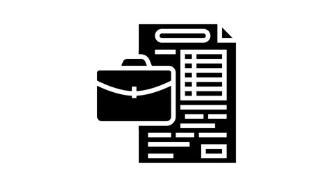 Work document file glyph icon animation Stock Footage 326158260