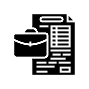 Work document file glyph icon vector illustration Illustrazione stock