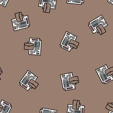 Work document file vector seamless pattern Stock Illustration
