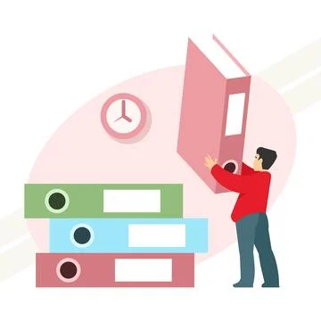 Work-with-documents Stock Illustration