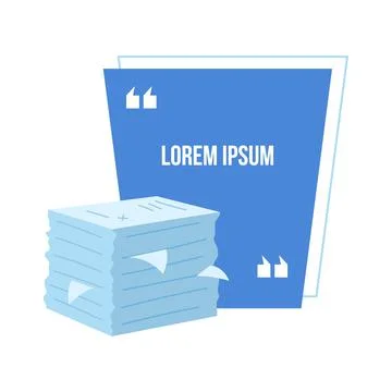 Work documents vector quote box with flat object Stock Illustration