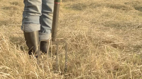 Work is done farmer goes home Stock Footage 111659321