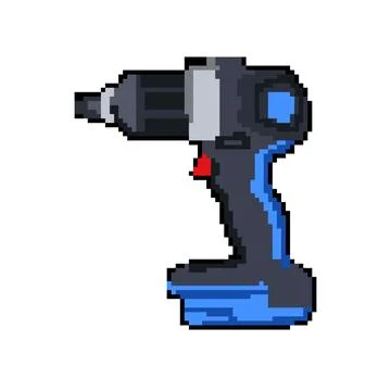 Work drill pixel art vector illustration Stock Illustration