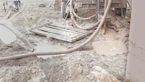 The work of drilling for the extraction of water Stock Footage 112517187