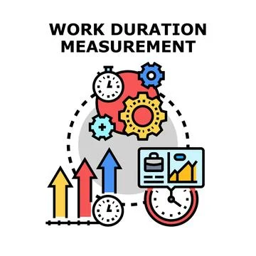 Work duration measurement process optimizing productivity and efficiency Stock Illustration