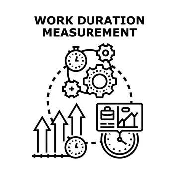 Work duration measurement process optimizing productivity and efficiency Stock Illustration