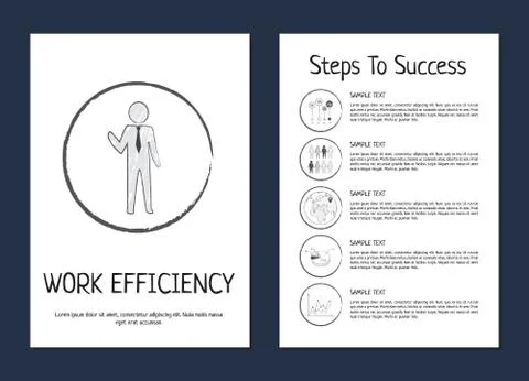 Work Efficiency and Steps to Success Poster Black Stock Illustration