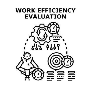 Work efficiency evaluation process and performance analysis Stock Illustration