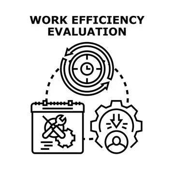 Work efficiency evaluation process with performance optimization Stock Illustration