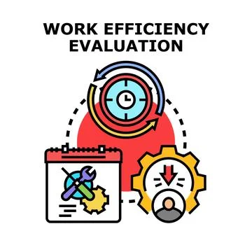 Work efficiency evaluation process with performance optimization Stock Illustration