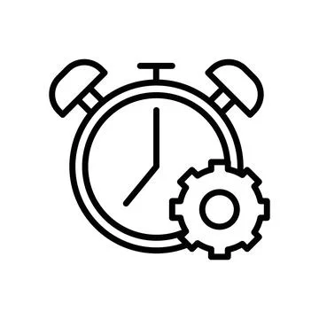 Work Efficiency icon linear logo mark in black and white Stock Illustration