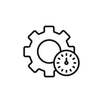 Work Efficiency icon logo sign vector outline Illustrazione stock
