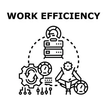 Work efficiency optimizing process improvement and data management Stockillustratie
