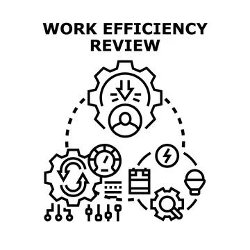 Work efficiency review analyzing business process optimization Stock Illustration