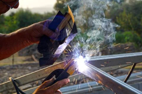 Work With Electric Welding Stock Photos