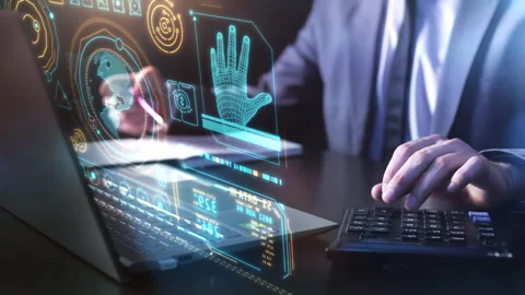 Work with encrypted transactions and data protection. Video stock 248593460