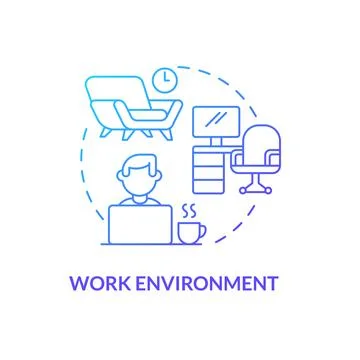 Work environment blue gradient concept icon Stock-Illustration