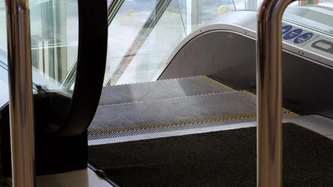 The work of the escalator in the mall close-up. Stock Footage 170779923
