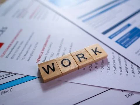 Work essentials home office organized space close-up productivity boost Stock Photos
