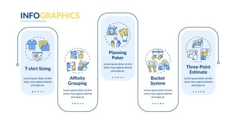 Work estimation techniques rectangle infographic vector Stock Illustration