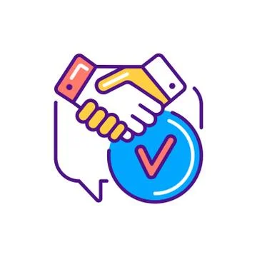 Work ethic color line icon. Business deal. Soft skills. Pictogram for web, mo 스톡 일러스트
