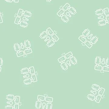 Work ethic soft skill line seamless pattern Illustrazione stock