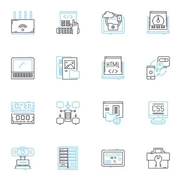 Work ethics linear icons set. Integrity, Accountability, Professionalism Stock Illustration