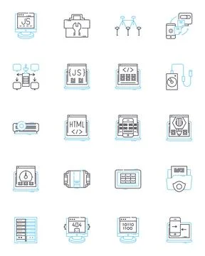 Work ethics linear icons set. Integrity, Accountability, Professionalism Stock Illustration