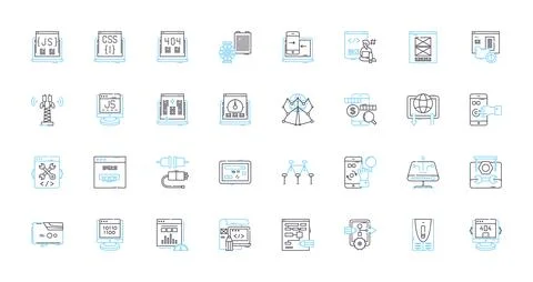 Work ethics linear icons set. Integrity, Accountability, Professionalism Stock Illustration