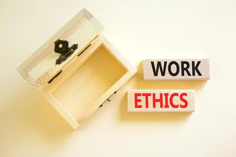 Work ethics symbol. Concept words Work ethics on beautiful wooden block. Beau Stock-Fotos