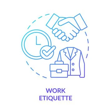Work etiquette blue gradient concept icon Stock Illustration