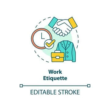 Work etiquette concept icon Stock Illustration